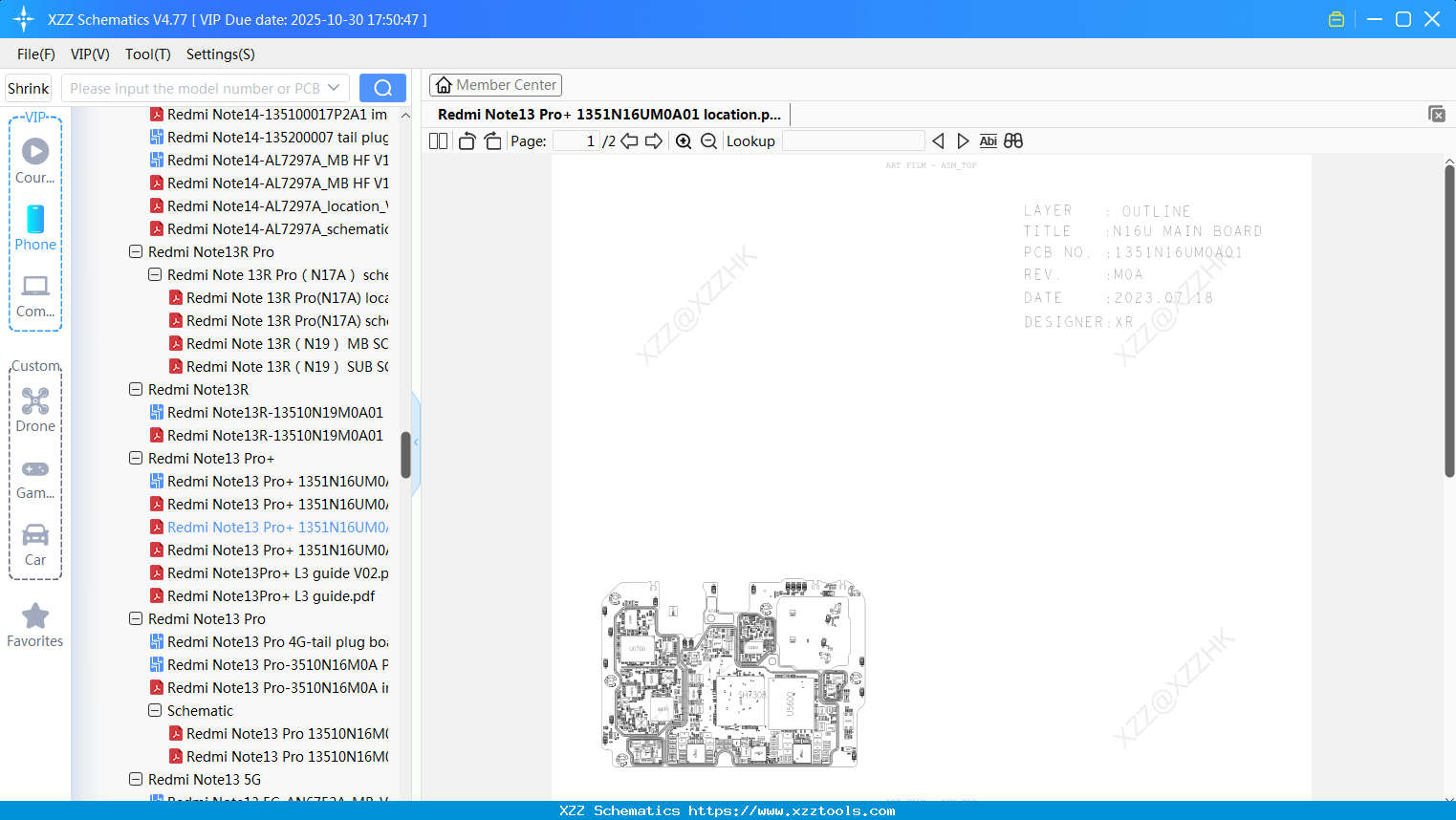 Xiaomi Redmi Note13 Pro+ 1351N16UM0A01 Location